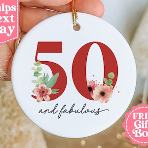 Personalised 50th Birthday Christmas Ornament - 30th 40th 50th 60th 70th 80th Birthday Gift - Best Friend Birthday Gift - Ornament MO-0138