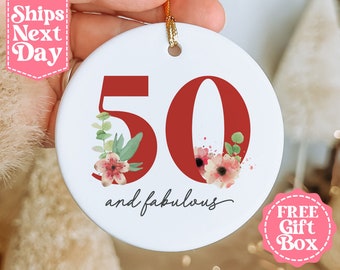 Personalised 50th Birthday Christmas Ornament - 30th 40th 50th 60th 70th 80th Birthday Gift - Best Friend Birthday Gift - Ornament MO-0138