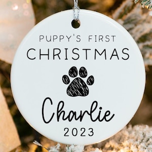 Puppy’s First Christmas Ornament - Acrylic Christmas 2023 Ornament - New Dog Christmas Ornament - Puppy, Dog Ornament MO-0391