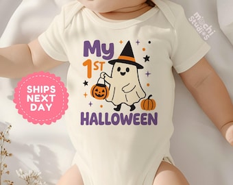 First Halloween Ghost Baby Bodysuit, Cute Halloween Outfit For Baby, Infant Halloween Costume, Fall Baby Outfit, Baby Shower Gift(AD-113)
