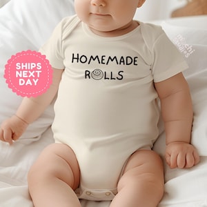 Homemade Rolls Bodysuit For Baby, Funny Baby Shower Gift, Cute Gender Neutral Outfit, Pun Baby Clothes, Newborn Coming Home Outfit(AD-101)
