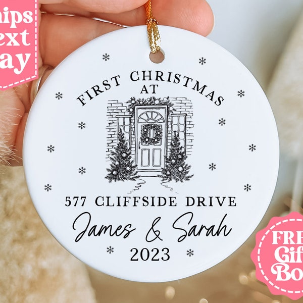 Personalised First Christmas In Our New Home Bauble - Ceramic Xmas Tree Decoration - Couple Christmas Keepsake - Christmas 2023 MO-0123