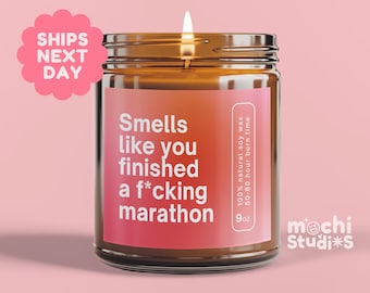 Marathon Gift, Marathon Candle, Gift for Marathon Runner, Marathon Gift for Friend, Girlfriend, Boyfriend, Funny Marathon Gift MC-1021