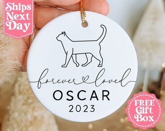 Cat Memorial Christmas Ornament - Personalized Cat Loss Gift - Cat Memorial Gift - Cat Sympathy Gift - Custom Cat Lover Gift MO-0166