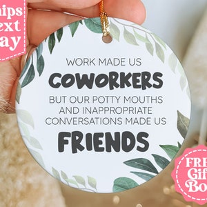 Coworker Christmas Gift - Coworker Funny Christmas Ornaments - Work Bestie, Work Friend Ornament - Office Exchange Gift 2023 MO-0336