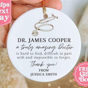 Thank You Ornament Gift for Doctor - Doctor Appreciation Gift - Doctor Christmas Ornament 2023 - Doctor Retirement Gift MO-0191