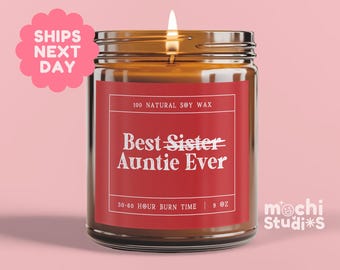 Best Sister Aunt Ever Gift Candle, Baby Announcement, Aunt Pregnancy Announcement, Sister Pregnancy Announcement, New Auntie to be MC-992