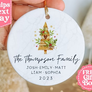 Family Christmas Boho Name Ornament - Personalized Ornament For Family - Custom First Christmas As A Family Keepsake - Family Gift MO-0328