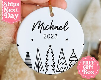 Kids Christmas Name Ornament - Personalized Christmas Kids Ornament - Custom Name and Year Kids Ornament - Christmas 2023 MO-0360