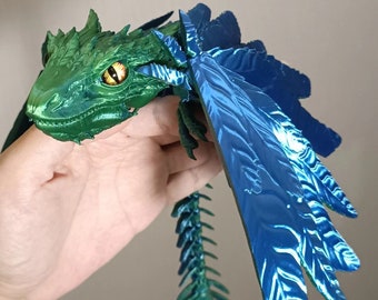 Flexi Toys，Fidget Dragon，Articulated Dragon，3d printed Dragon，Wyvern ，flying serpent，Ancient Archosaur，3D Printed Sensory Stress Fidget