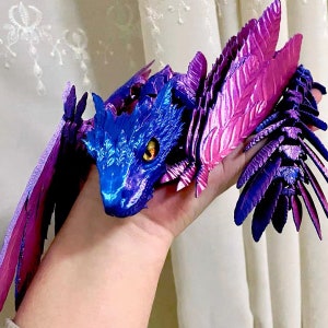 3d printed Dragon,Flexi Toys, Articulated Winged Dragon，Flexi Toys Gifts for kids，flying serpent,Fidget Dragon, Sensory Stress Fidget