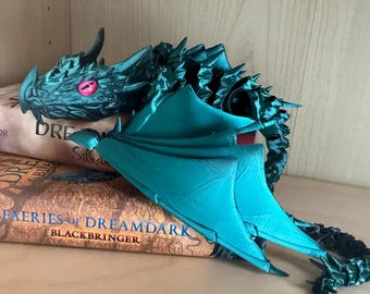 Crystal Dragon/3D Printed Winged Crystal Dragon/Fidget Dragon/Wyvern Dragon/Winged Articulated Crystal Dragon/Flexi Dragon/10+Magical Colors