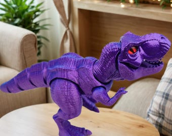 T-Rex articulado/Dinosaurio T-Rex flexible/Boca móvil/Juguete sensorial articulado/Varios colores disponibles - ojos personalizados/Hecho por encargo/Juguete infantil