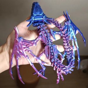 Articulated Winged Skeleton Dragon/3D Printed Sensory Stress Fidget/Articulated Fidget Toy/ Gifts for kids/Bookshelf Decor/Flexi Toy