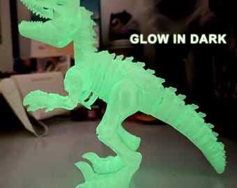 Gelede skelet velociraptor/bewegende mond/Glow in dark dinosaurus/gelede sensorisch speelgoed/Kinderspeelgoed/cadeau-ideeën/cadeaus voor hem/flexispeelgoed/