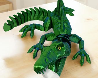 Articulated Crocodile/3d printed Bone Alligator/Flexi Crocodile Fidget Toy/Skeleton Crocodile Fidget/Sensory Toy/Articulated Alligator
