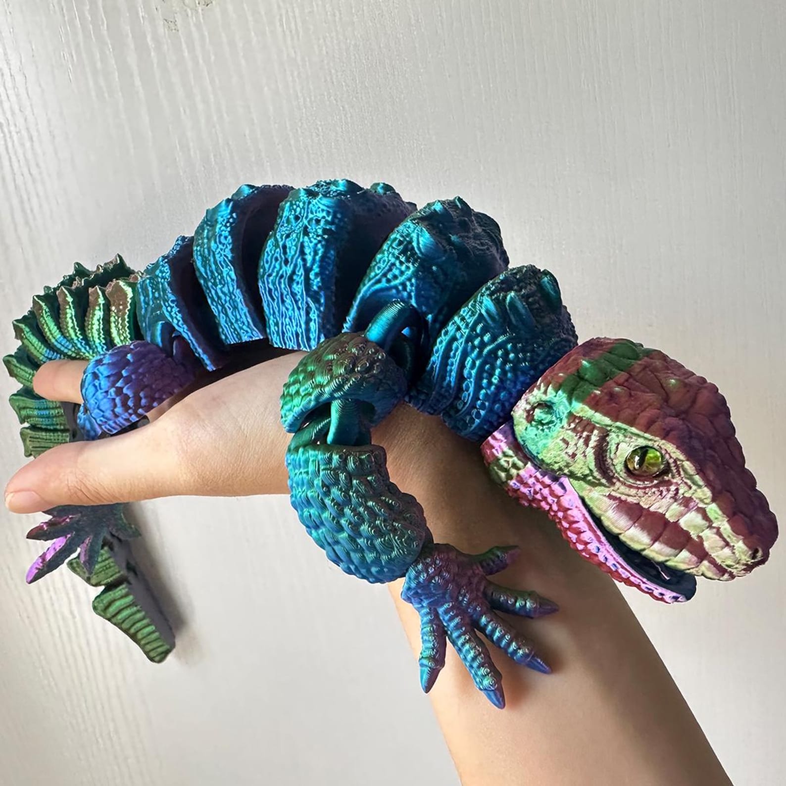 Hybrid Caiman Lizard/articulated Lizard Figure/3d Printed Reptile ...