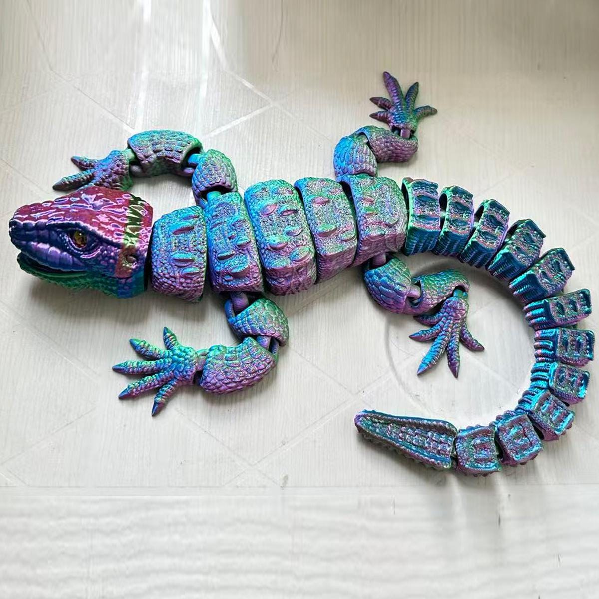 Hybrid Caiman Lizard/articulated Lizard Figure/3d Printed Reptile ...