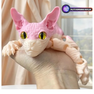 Chat Sphynx/Chat sans poil/Flexi Sphinx articulé articulé/impression 3D/Chat flexible/Cadeau d'anniversaire pour amis/Amoureux des chats/Cadeaux pour elle/Cadeaux pour enfants