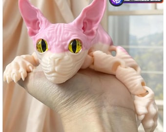 Sphynx cat/Hairless cat/3D Printed Articulated Flexi Sphinx Cat/Flexi Cat/Birthday Gift for Friends/ Cat Lover/Gifts for her/Gifts for kids