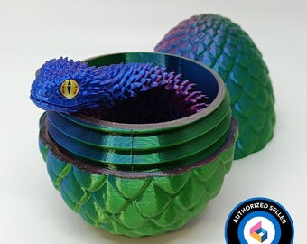 Articulated Baby muti color snake with egg/Snake Figure/Snake Egg /Flexible Sensory Toy/Flexi Toys/Customizable Snake/Easter Gift