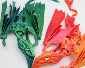 Dragón avatar impreso en 3D, dragón banshee articulado, juguetes de escritorio flexibles, juguetes antiestrés sensoriales, serpiente voladora, dragón wyvern mordedor, regalos para niños.