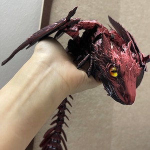 3d printed Dragon/Flying serpent/ Winged Articulated Dragon/Feathered Wyvern Dragon/Flexi Articulated Dragon/Fidget Toy/Crystal Gem Dragon