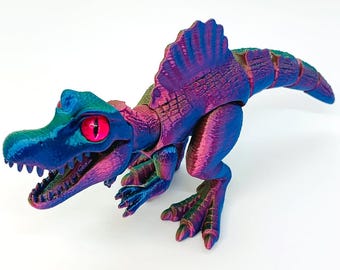 Spinosaurus/ 3D Printed Articulating Dinosaur/ Fidget toy/Moving Mouth/ Multi-color Dino/ birthday gifts/ custom eyes/Kids Toy/Dino toy