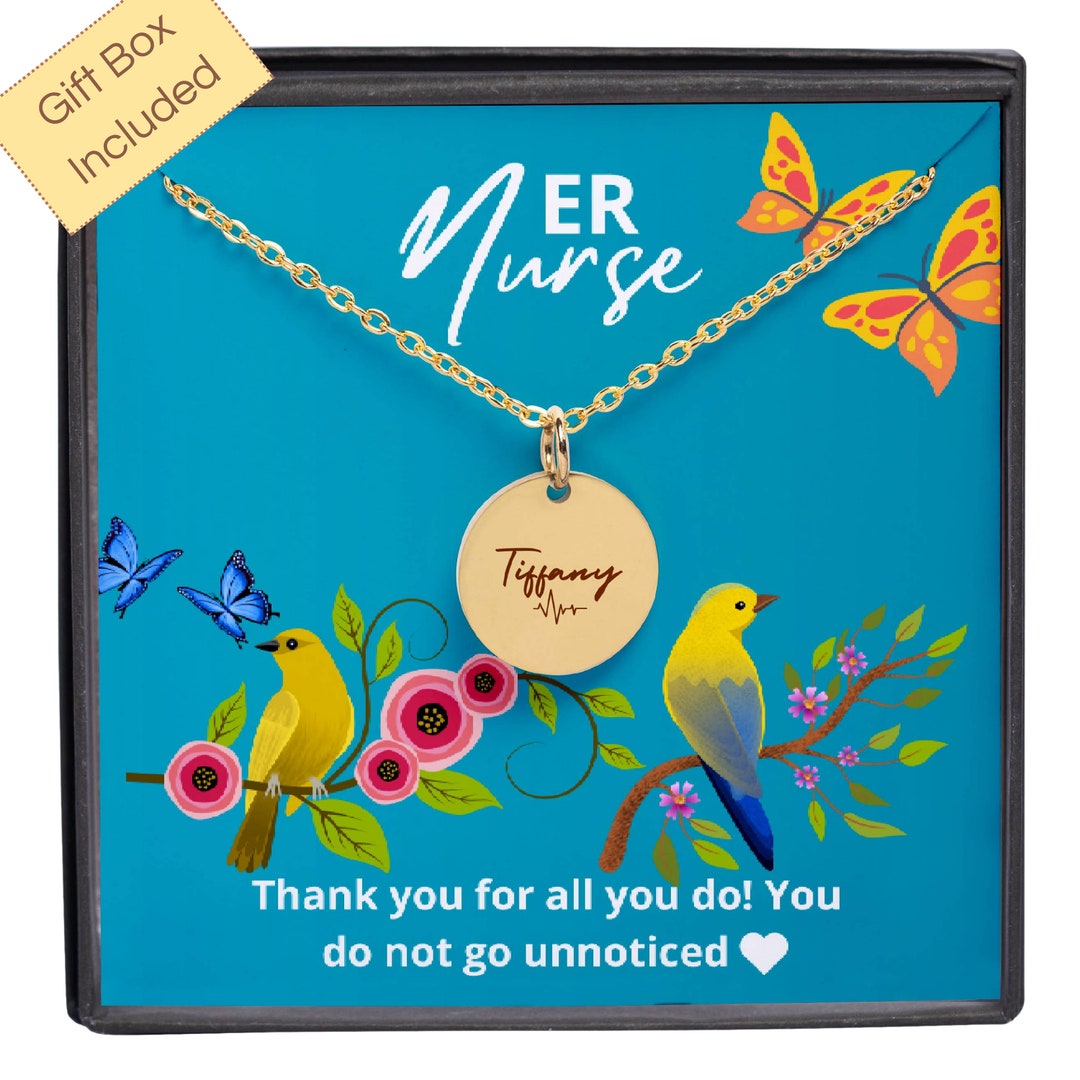 ER Nurse Necklace Nurse Name, Nurse Gift, Emergency Nurse Gift