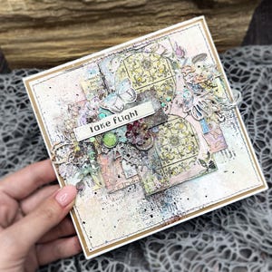 Cartão de felicitações floral 3D personalizado para qualquer ocasião com envelope artesanal, personalizado, perfeito para celebrações, deslumbrante e único, decole