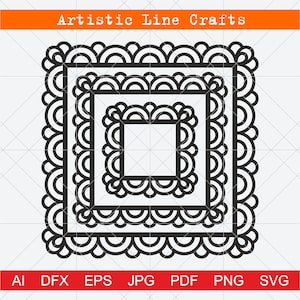 Lace square wedding frames Svg for Cricut, Silhouette Cameo, Laser Cut Clip Art Cut File, Instant Download, Digital Jpeg Png Pdf Ai Eps
