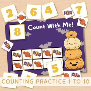 Printable Counting Practice 1 to 10 Toddler Activities Math Preschool Worksheets Homeschool Learning Montessori Kindergarten Pre-K Activity