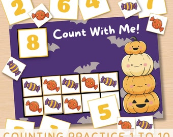 Printable Counting Practice 1 to 10 Toddler Activities Math Preschool Worksheets Homeschool Learning Montessori Kindergarten Pre-K Activity