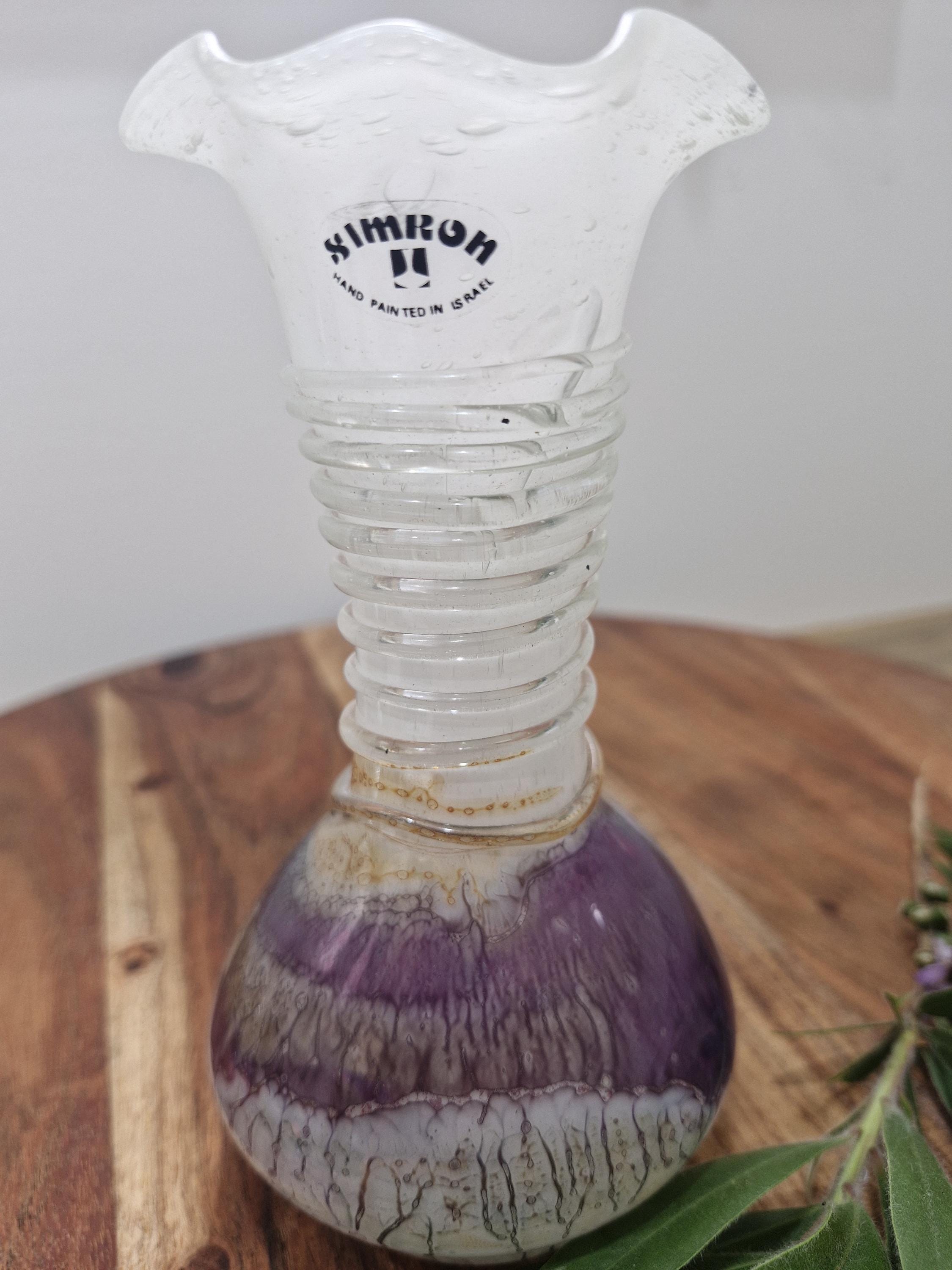 Simron Vase Vintage SIMRON Hand Painted Vase. Made in Israel - Etsy Australia