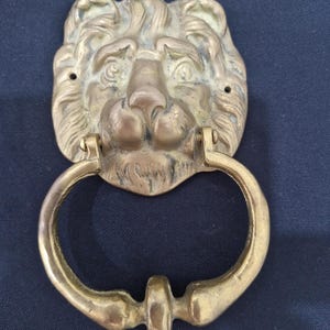 Vintage Door Knocker - Solid Brass - Mid Century English Style Hardware (64)