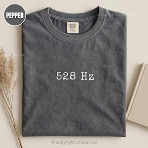 Koszulka 528 Hz, Comfort Colors 1717, Minimalistyczna koszulka z solfeżową częstotliwością