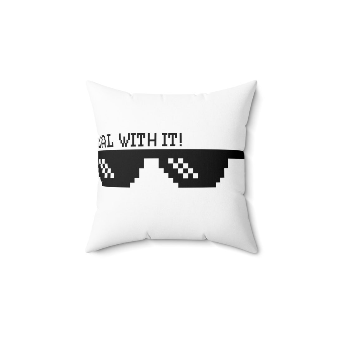 Black Sunglasses Deal With It Unisex Spun Polyester Square Etsy