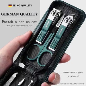 Shpitser Stainless Steel Nail Clipper 6cm German Nail Trimmer Packed with  Genuine Leather Case Gray