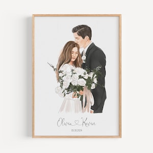 Custom Wedding Portrait, Custom Watercolor Painting From Photo, Couple Proposal Portrait, Gift For Couples, Anniversary Gift for him