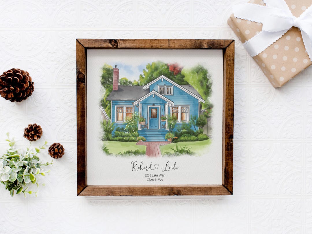 Custom Home Watercolor Painting: Personalized House Portrait Gift - Etsy