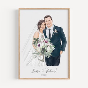 Custom Wedding Portrait, Custom Watercolor Painting From Photo, Couple Proposal Portrait, Gift For Couples, Anniversary Gift for him
