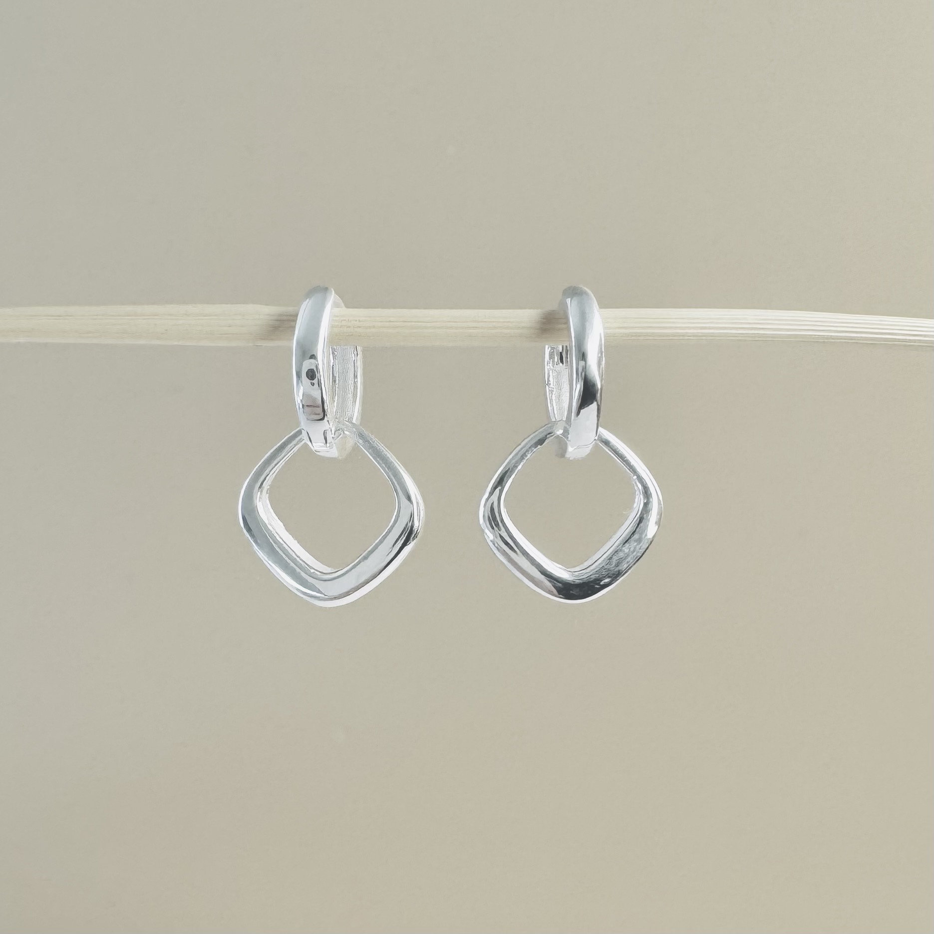 Double Hoop Dangle  Earrings,Sterling Silver Small Minimalist Hoop Earrings  • Perfect Gift for Mom