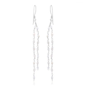 925 sterling silver Baroque Pearl Drop Earring - Drop Earring For Her - Floral Drop Earrings  - Christmas Jewelry Valentine&#39;s Gift