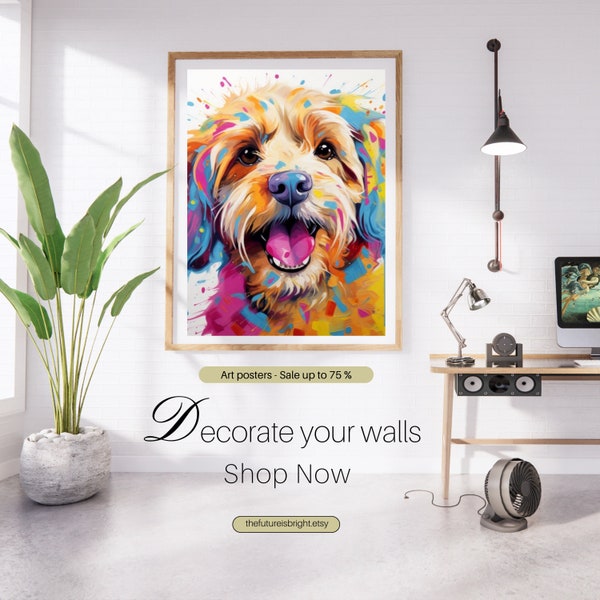 Dog Wall Art, Dog Poster, Dog Print, Cavapoo Dog, Dog Wall Prints, Dog Portrait, Dog Lover Gift Custom Dog Art Dog Gift Home Dogs Wall Decor