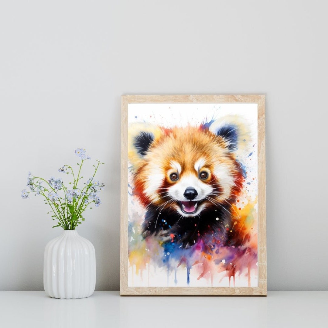 Red Panda Wall Art Panda Wall Decor Cute Wall Art Animal Wall Art