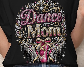 Dance Mom Ballet Shirt, Rhinestone Glitter Tee | Recital