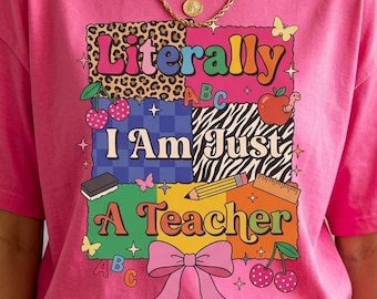 Retro Bow Teacher T-shirt | Teacher Tee, Vintage-Inspired Typography
