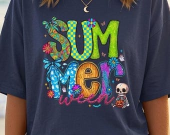 Comfort Colors® Summer Vibes Shirt, Retro Summer T-shirt, Neon Trendy Summer Graphic Tee, Vintage Summer Shirt for Women, Beach Vacation Tee