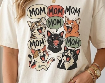 Cat Mom Shirt, Funny Kitten Chaos Graphic Tee, Mother's Day Gift for Cat Lover