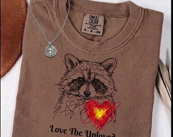 Love The Unloved Raccoon Heart Tee, T-Shirt | Raccoon Animal Lover